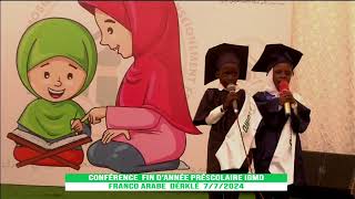 Conférence Fin Dannée Préscolaire IGMD Franco Arabe Dérklé 772024 [upl. by Akcired]