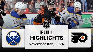 NHL Highlights  Sabres vs Flyers  November 16 2024 [upl. by Diver]