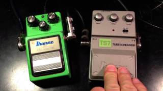 ibanez Tube Screamer TS9 vs Ibanez Tube Screamer TS7 [upl. by Trista]