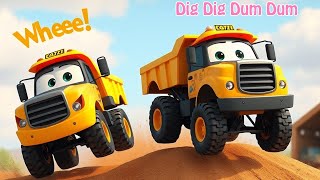 Let’s Dig with the Funny Yellow Truck  Dig Dig Dum Dum Kids Song [upl. by Neraj]