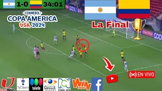 Argentina vs Colombia en vivo donde ver a que hora juega Argentina vs Colombia La Final 2024 [upl. by Esydnac]