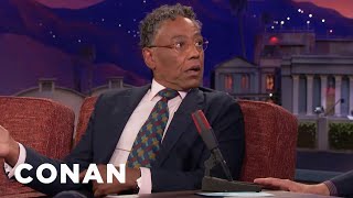 Giancarlo Esposito Terrified A Woman In The Airplane Bathroom Line  CONAN on TBS [upl. by Kristine]