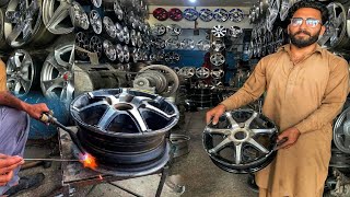 Restoration of a Cracked Aluminium Alloy Wheel  How to Fix Buckled Aluminium Alloy Wheel Rim [upl. by Imena]