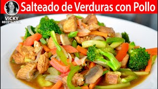 Salteado de Verduras con Pollo  VickyRecetaFacil [upl. by Euqnom]