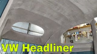 1954 oval window VW beetle headliner install  VW Beetle Restoration [upl. by Siva]