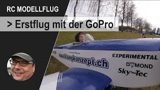 RC Modellflug  Erstflug mit der GoPro Hero 4 Session in Frauenfeld [upl. by Nnylacissej963]