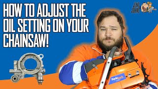 How to Adjust the Chainsaw Oiler Setting StepbyStep Guide for Optimal Performance  Jono amp Johno [upl. by Anaul]