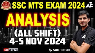 SSC MTS EXAM 45 NOV 2024 All Shift EXAM ANALYSIS  MTS EXAM ANALYSIS  By Sudhir Sir [upl. by Harolda]