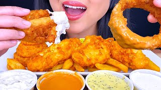 ASMR FISH AND CHIPS  CRUNCHY ONION RINGS  RED ROBIN  EATING SOUNDS  ASMR Phan [upl. by Jordan]