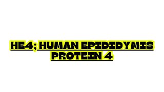 HE4 HUMAN EPIDIDYMIS PROTEIN 4 [upl. by Llywellyn]