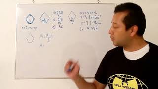 Traza un polígono de 5 lados cuya circunferencia inscrita tiene de radio 3cm calcula el radio de la [upl. by Nielson418]