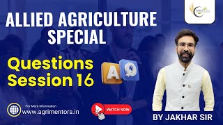 Agriculture Allied Subjects MCQ  Concepts  Animal Husbandry  Engineering  Current Affairs [upl. by Gawen]