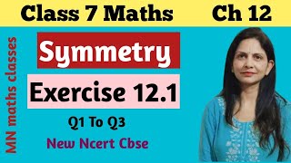 Q 1 To Q 3 Ex121 Chapter12 Symmetry  New Ncert Maths Class 7  Cbse [upl. by Anilat]