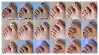 20 Easy toe nail art designs compilation  Huge nail art designs compilation 2023 [upl. by Amalberga748]