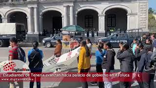 Estudiantes de Tenería avanzan hacia palacio de gobierno en Toluca [upl. by Carney459]