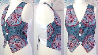 Easy sewing tutorial  How to Sew a Jacket  Vest  Waistcoat  Jacket cutting and stitching [upl. by Timon]