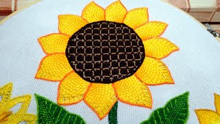 Girasol bordado en puntada fantasía 🌻 [upl. by Gardia373]