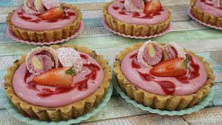 MINI TARTALETAS DE FRESA  POSTRE FACIL Y DELICIOSO  El Rincón de Belén [upl. by Aielam]