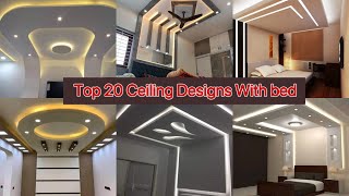 Top 20 False Ceiling Designs With bed for bedroom All Design [upl. by Robson]