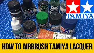 How to airbrush Tamiya lacquer and acrylic paints plus thinning mixing and cleaning [upl. by Donalt]