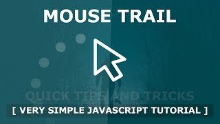 Mouse Trail Using Html CSS And Javascript  Javascript Mousemove Cursor Trail Effects [upl. by Nnanerak667]