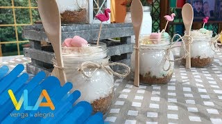 Mousse de coco piña crujiente  Venga la Alegría [upl. by Yennor]