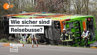 Schwerer FlixbusUnfall auf der A9 bei Leipzig  Unfallforscher Brockmann bei ZDFheute live [upl. by Gnuhc]