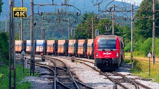 4K CABVIEW Ljubljana Zalog Marshalling Yard  Koper tovorna  Freight train ride through Slovenia [upl. by Aifos729]