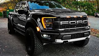 2023 Ford F150 Raptor Black  interior and Exterior Details Wild Truck [upl. by Ynetruoc]