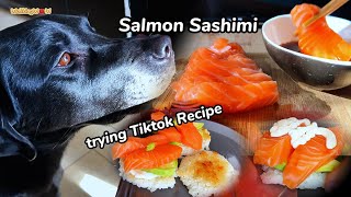 Salmon Sashimi Tiktok Recipe salmonsashimi [upl. by Anolla]