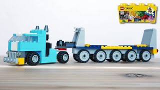 Building a simple LEGO trailer truck using Classic 10696 レゴ：トレーラートラックの作り方 [upl. by Ecirum]