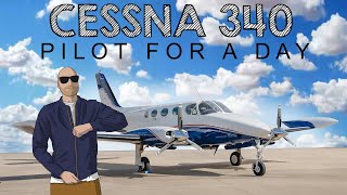 Cessna 340A  Pilot for a Day [upl. by Seuqram]