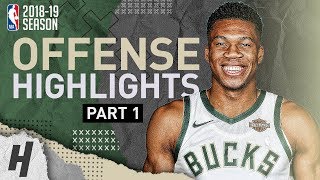 Giannis Antetokounmpo BEST Offense Highlights from 201819 NBA Season MONSTER Dunks Part 1 [upl. by Aisitel]