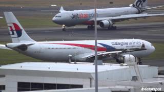 Thunderous Rainy Takeoff  Malaysia Airlines A330 9MMTB takeoff I Sydney Airport YSSY [upl. by Mcnamara]