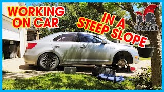 How to Safely Jack Your Vehicle Up on a Steep Slope [upl. by Sukul378]