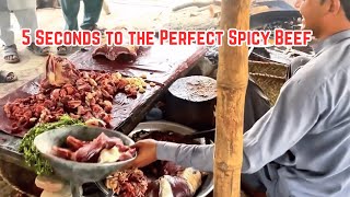 5 Seconds to the Perfect Spicy Beef with This Batie Vendor Trick  Food Talk [upl. by Engeddi]