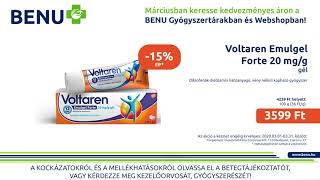 Voltaren Emulgel Forte márciusban akció a BENU Gyógyszertár Webshopban [upl. by Yra748]