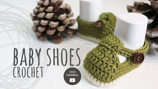 Tutorial Crochet Baby Shoes [upl. by Mateo]