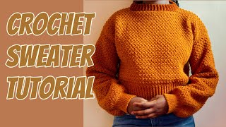 How toEasy crochet sweater pattern beginner friendly and one row repeat [upl. by Enoch]