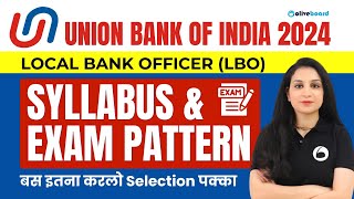 Union Bank of India Local Bank Officer Recruitment 2024  Union Bank LBO syllabus amp Exam pattern [upl. by Sirovaj]