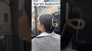 Reel vs Reality😇🎀✨😱 hair hack hairstyle hairstylinghacks trending [upl. by Anigal]