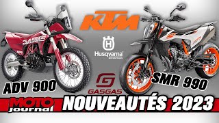 NOUVEAUTÉS 2023  KTM SMR 990 RC 890 Gas Gas 900 Adv Husqvarna Vitpilen 501 [upl. by Nyral]