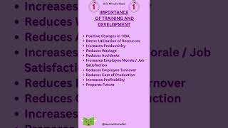 Importance of Training and Development I Human Resource Management hrm hrmshorts [upl. by Lief819]