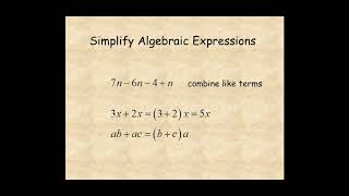 Grade 7 Simplify Algebraic Expressions [upl. by Anastatius431]