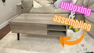 Unboxing amp Assembling the WLIVE Lift Top Coffee Table with Storage [upl. by Azilef662]