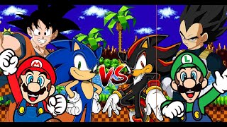 MUGEN Request 625 Mario Sonic Goku VS Luigi Shadow Vegeta [upl. by Feldstein]