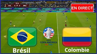 match Brésil vs Colombie en direct aujourdhui Copa América 2024 complet simulation Gameplay PC [upl. by Azilef]