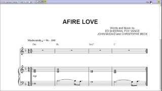 Afire Love by Ed Sheeran  Piano Sheet MusicTeaser [upl. by Boccaj750]