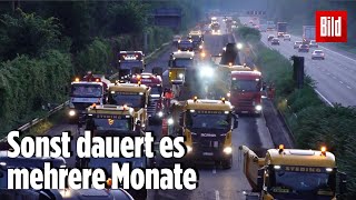 Baustelle auf der A2 Ganze Arbeit in 96 Stunden erledigt [upl. by Jessalyn]