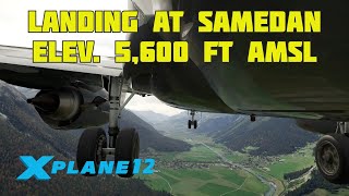 XPlane 12 Landing at Samedan LSZS Europes Second Highest Airport  737 Classic [upl. by Peonir]